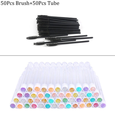 Reusable eyebrow brush tube
