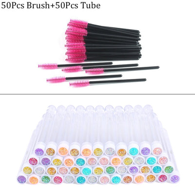 Reusable eyebrow brush tube