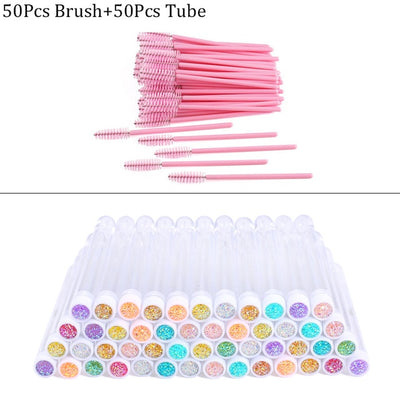 Reusable eyebrow brush tube