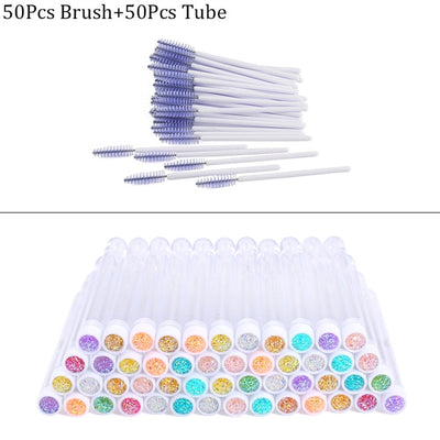 Reusable eyebrow brush tube