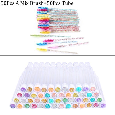 Reusable eyebrow brush tube