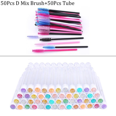 Reusable eyebrow brush tube