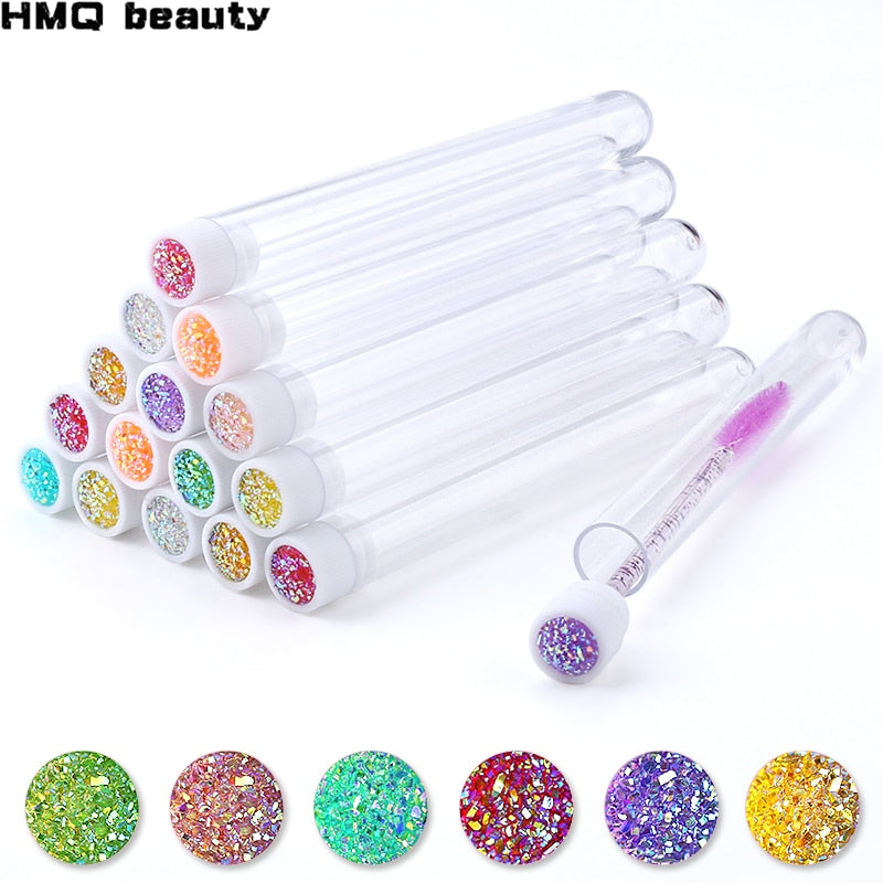 Reusable eyebrow brush tube