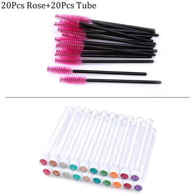 Reusable eyebrow brush tube